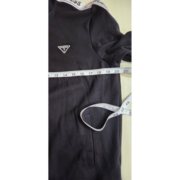 GUESS Black Zip-up Track Jacket Logo & White Stripes On Sleeves Lightweight, S - Picture 7 of 8